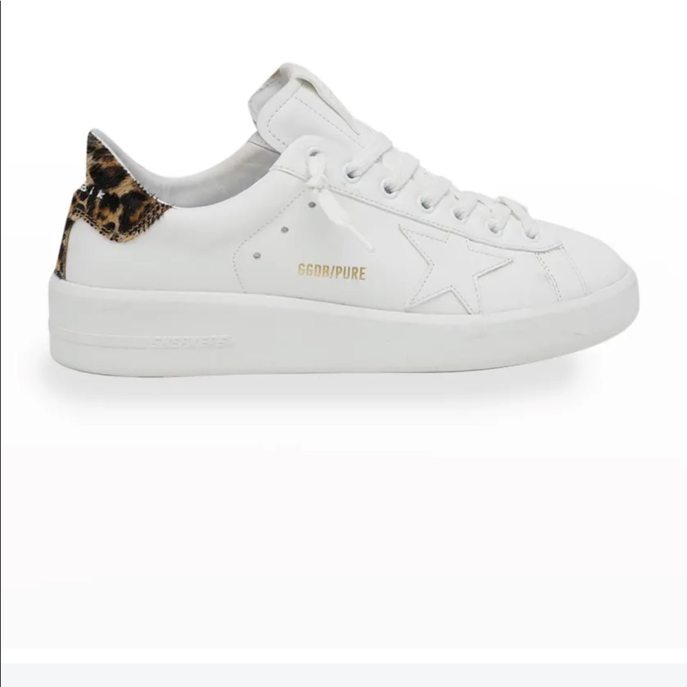 Golden Goose White Sneakers with Leopard Accent - Picture 5 of 6